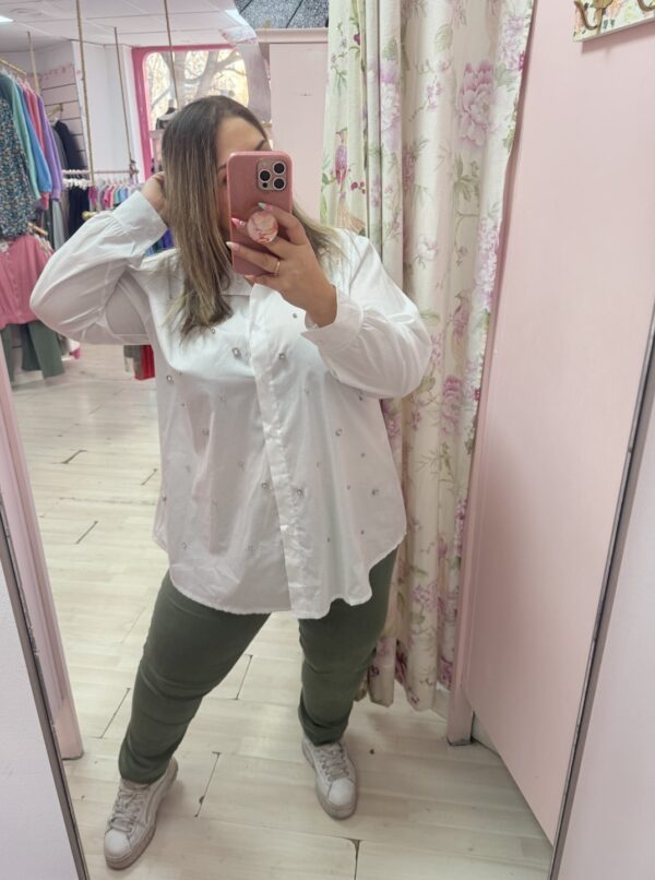 Camisa blanca perlitas - Imagen 3