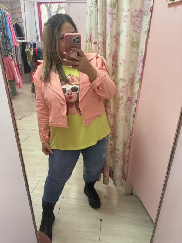 Chaqueta militar botones rosa