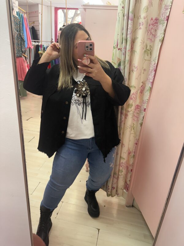 Chaqueta fina oversize negra