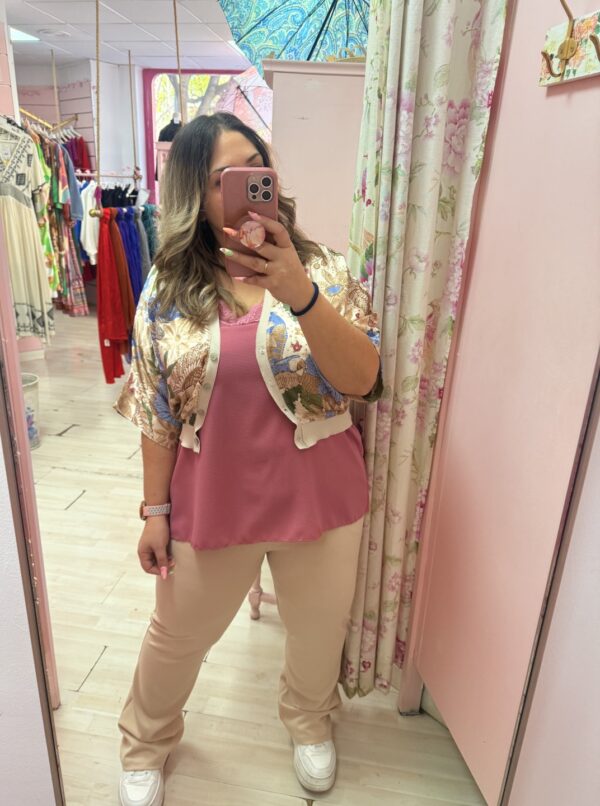 Pantalon beige campana - Imagen 3