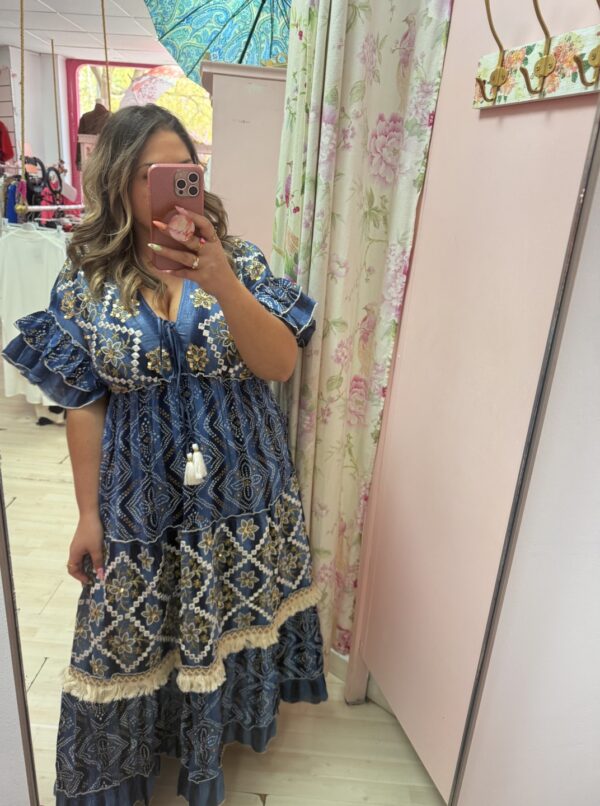 Vestido boho azul - Imagen 2