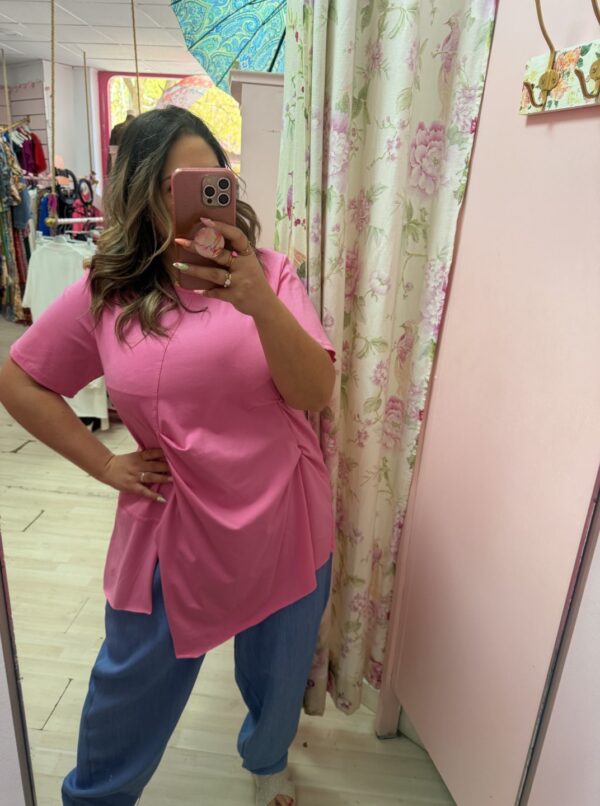Camiseta rizada fucsia - Imagen 3