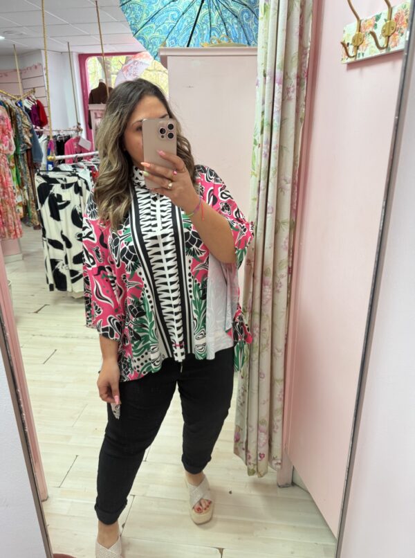 Blusa kimono rosa - Imagen 2