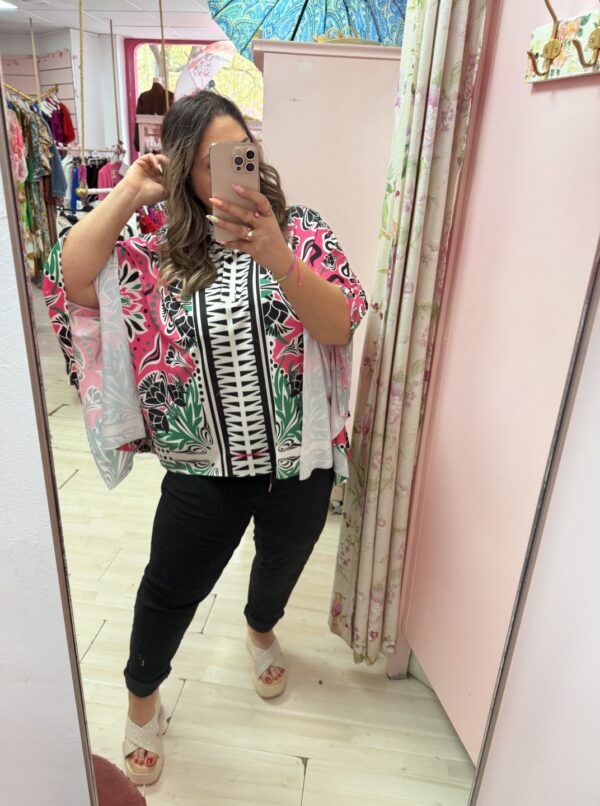 Blusa kimono rosa - Imagen 3