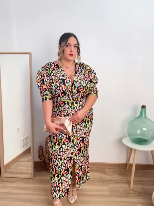 Vestido puntitos multicolor - Imagen 3