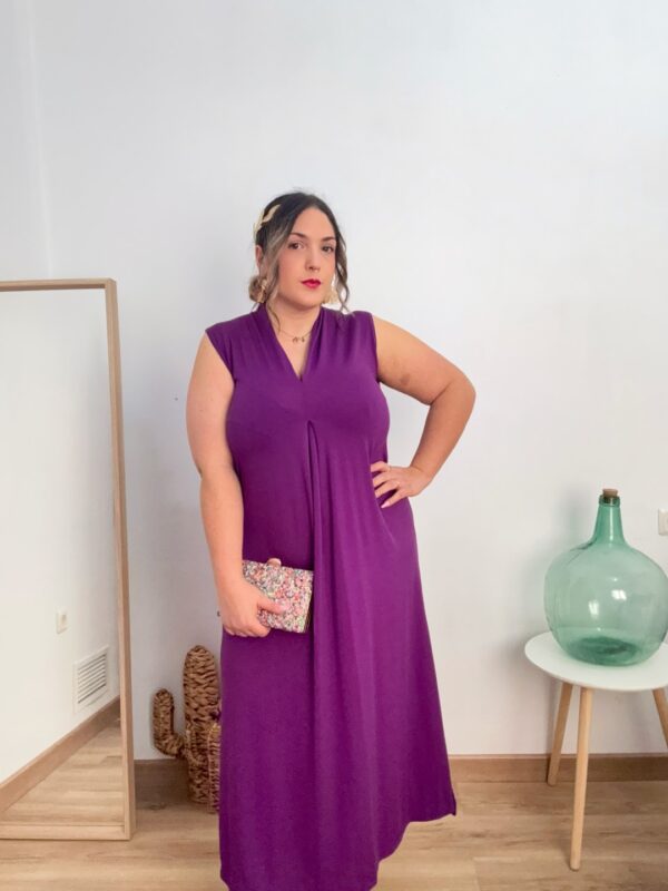 Vestido licra fria morado - Imagen 4