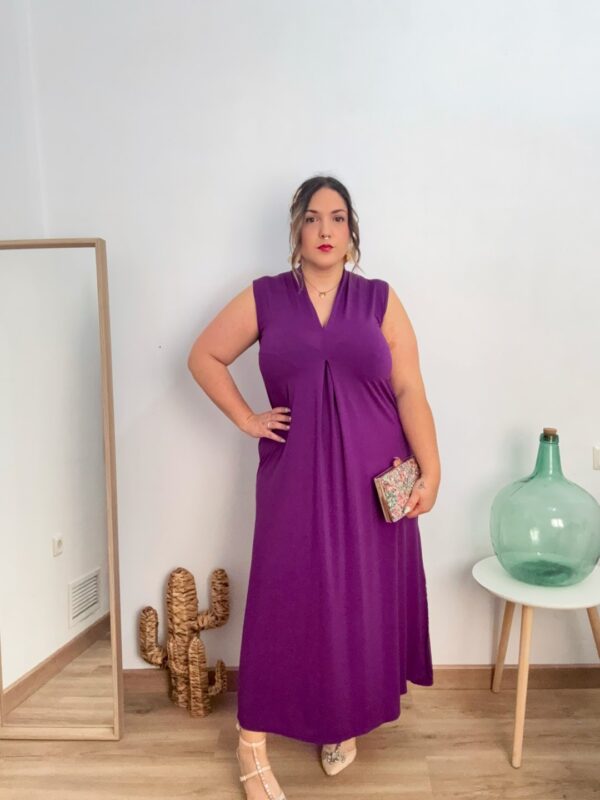 Vestido licra fria morado - Imagen 2