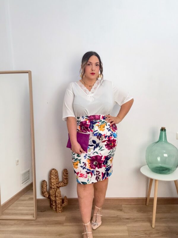 Falda peplum flores - Imagen 3