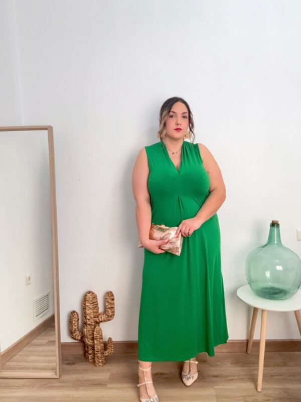Vestido licra fria verde - Imagen 3