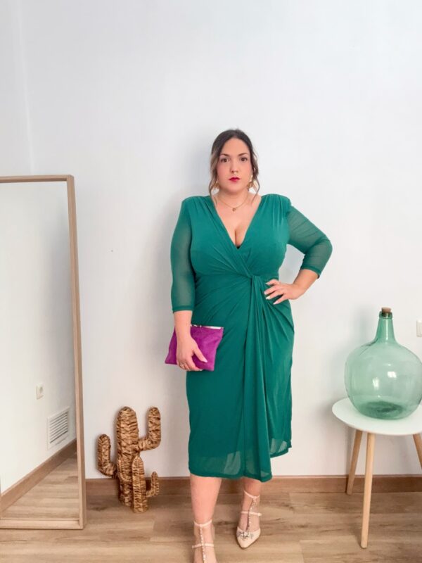 Vestido escote pico nudo