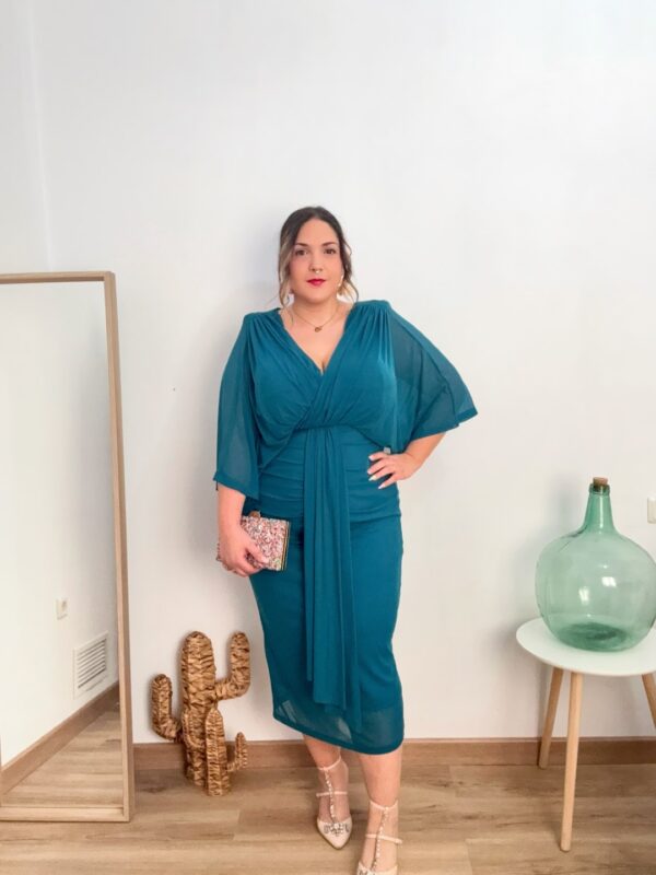 Vestido gasa capa Verde
