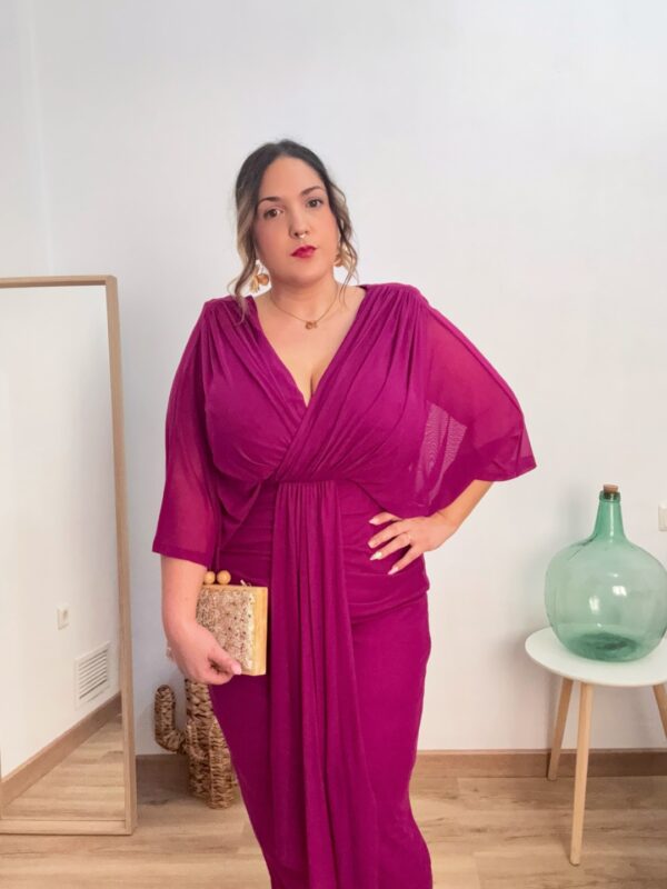 Vestido gasa capa Buganvilla - Imagen 3