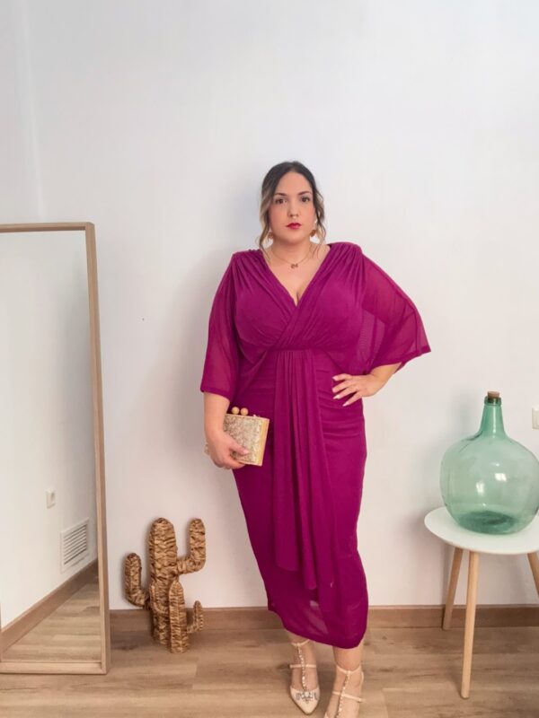 Vestido gasa capa Buganvilla