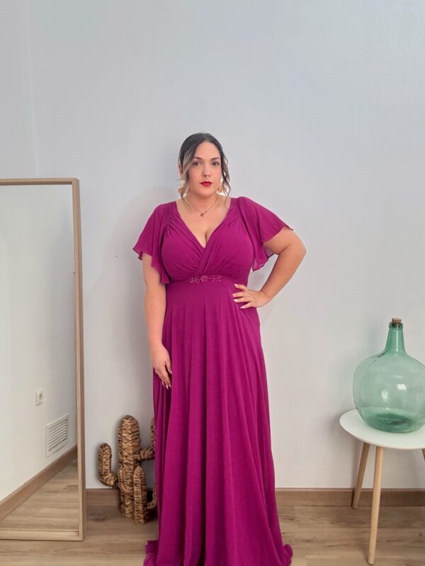 Vestido largo pedreria cintura - Imagen 6