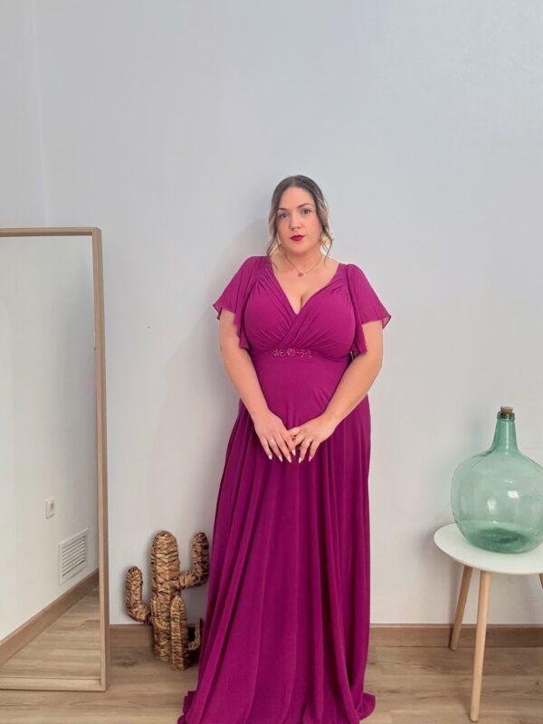 Vestido largo pedreria cintura - Imagen 7