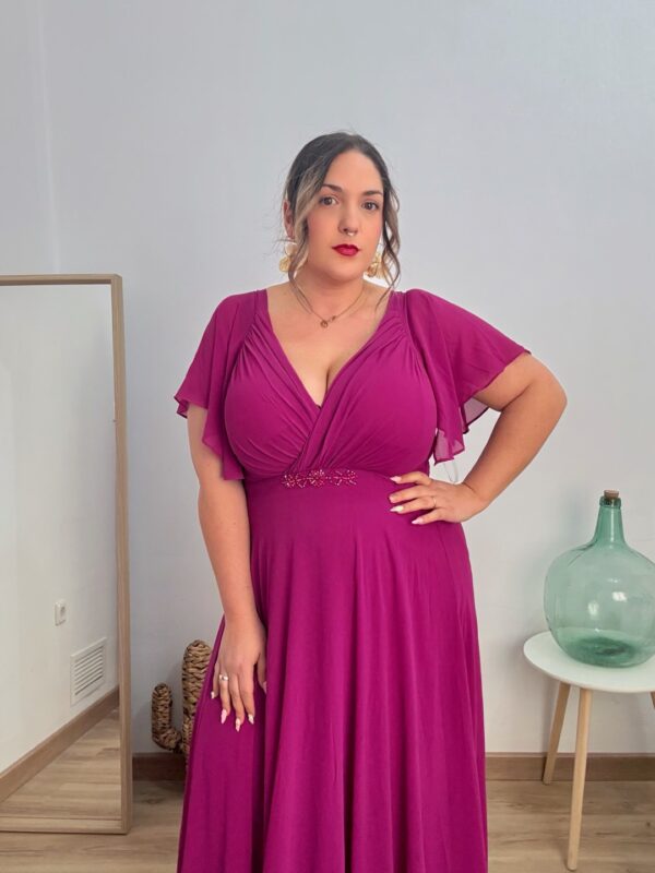 Vestido largo pedreria cintura - Imagen 5