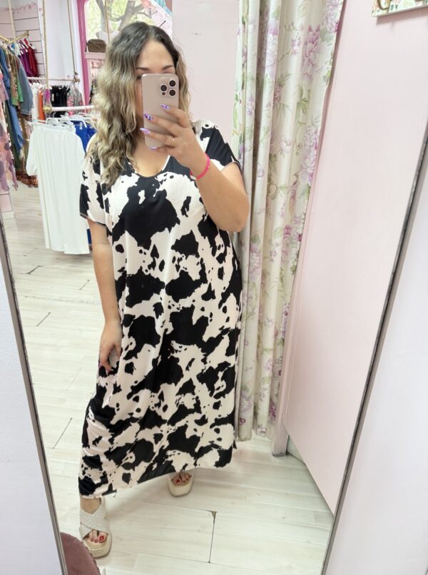 Vestido vaca licra fria negro