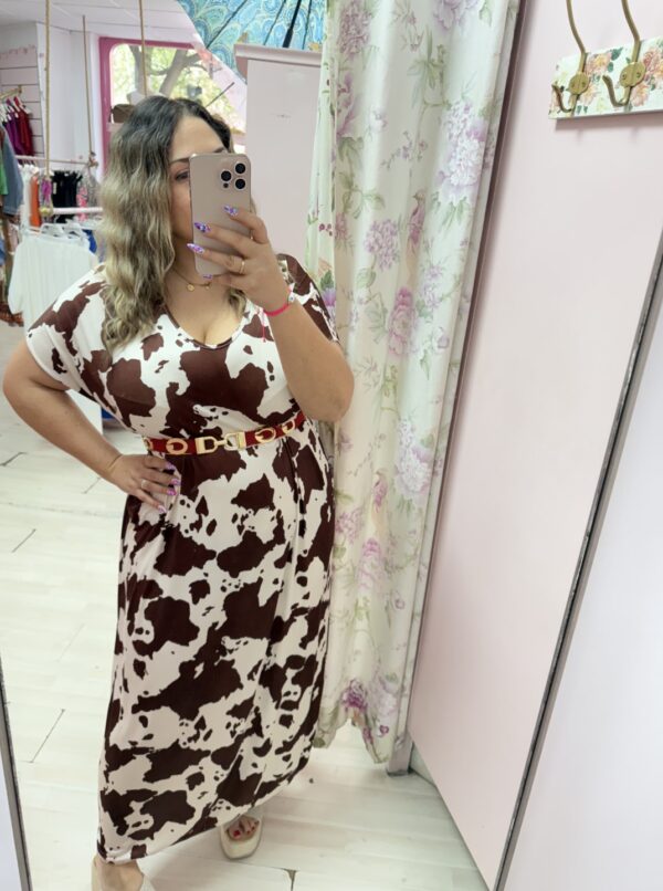 Vestido vaca licra fria marron - Imagen 3