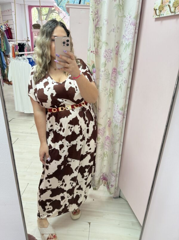Vestido vaca licra fria marron - Imagen 4