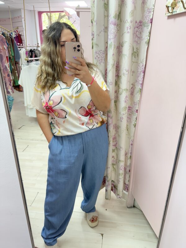Camiseta hilo flores - Imagen 2