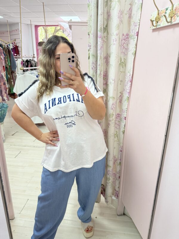 Camiseta flecos vaqueros - Imagen 4