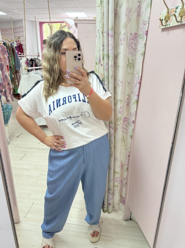 Camiseta flecos vaqueros - Imagen 2