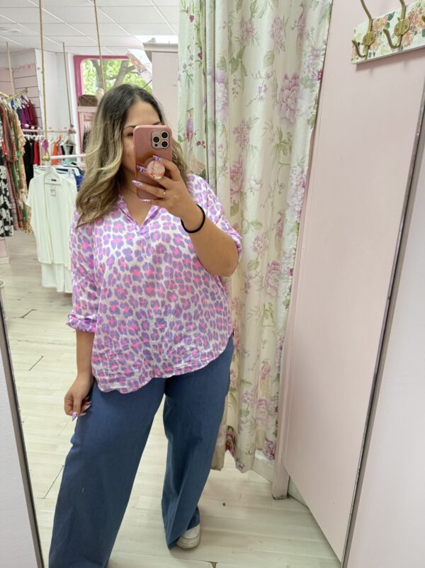 Camisa leopardo morada - Imagen 2
