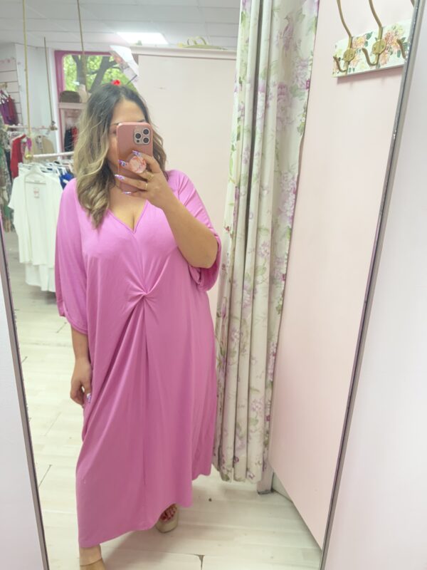 Vestido nudo rosa - Imagen 3