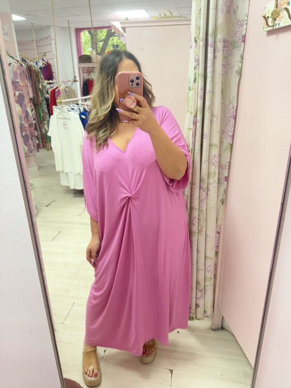 Vestido nudo rosa - Imagen 2