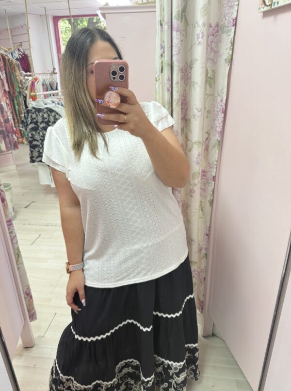 Camiseta perforada blanca - Imagen 3