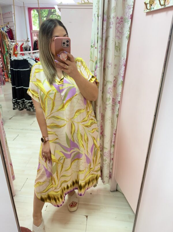 Vestidoflor tela amarillo