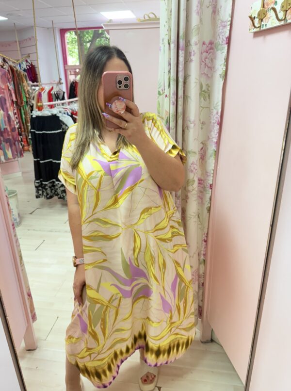 Vestidoflor tela amarillo - Imagen 2