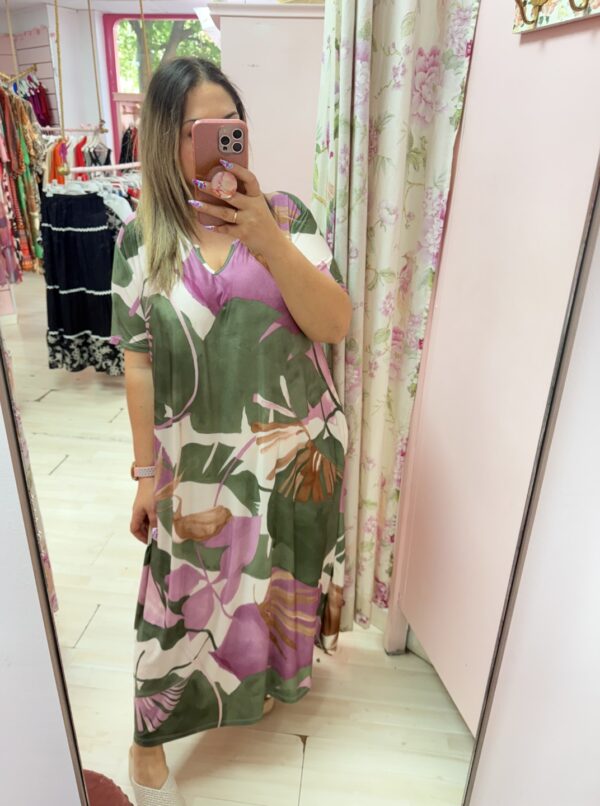 Vestido licra fria bolsillos flores(+colores) - Imagen 3