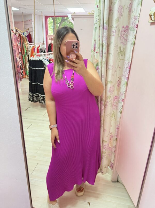 Vestido plisado buganvilla - Imagen 4