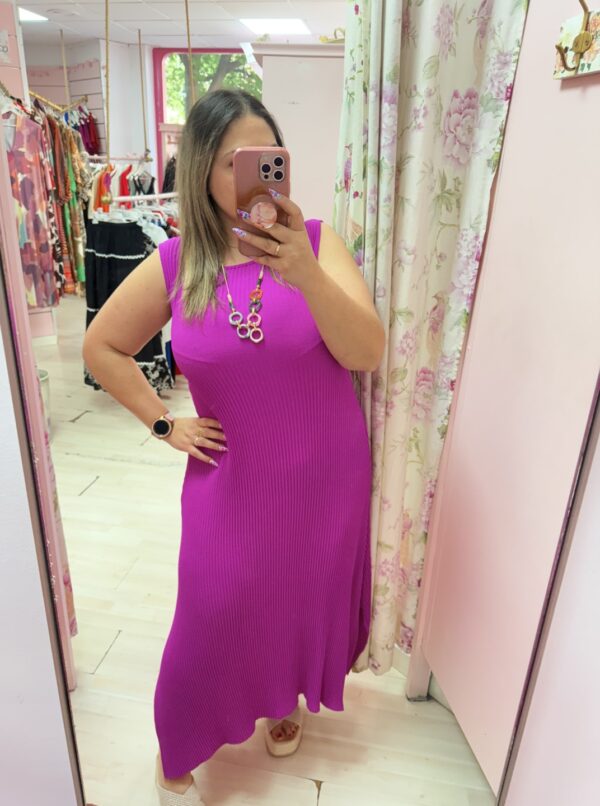 Vestido plisado buganvilla - Imagen 2