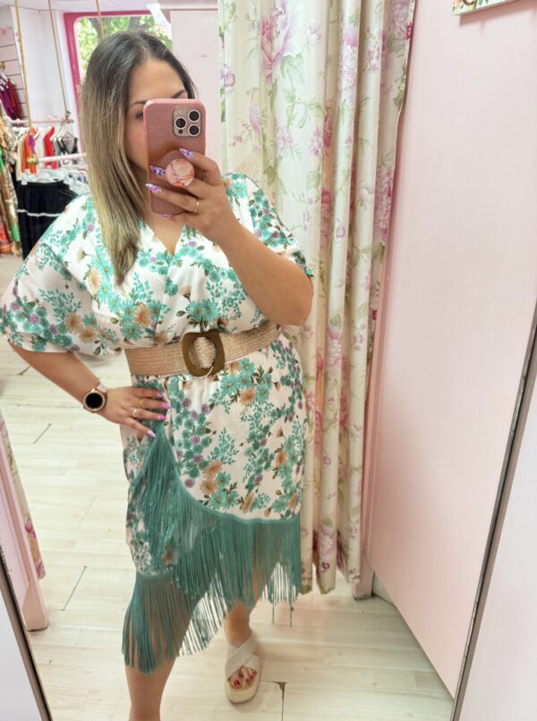 Vestido flores flecos - Imagen 5
