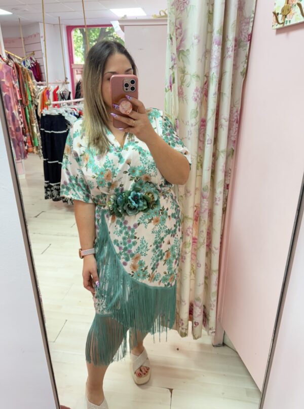 Vestido flores flecos - Imagen 4