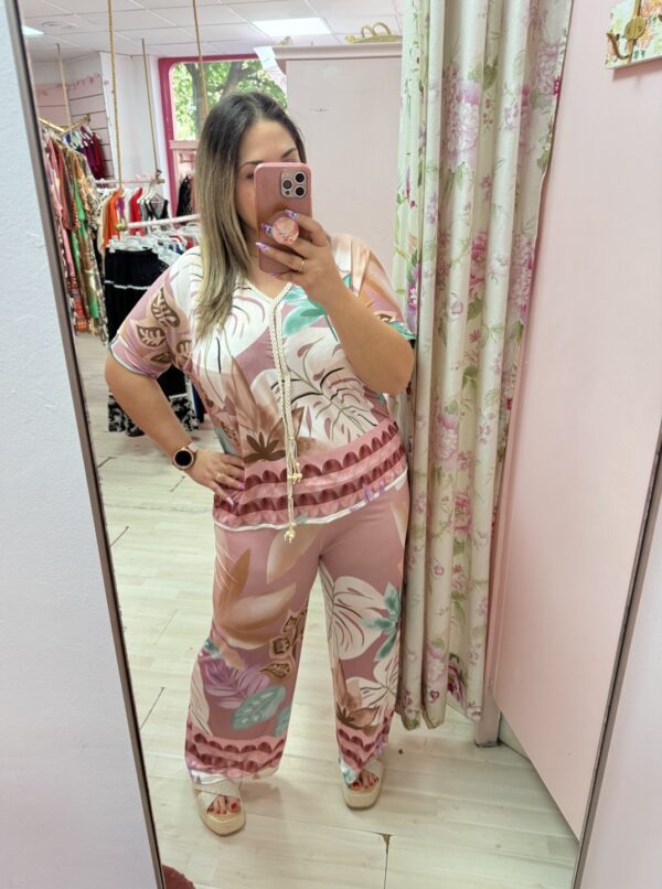 Conjunto rosa trenza