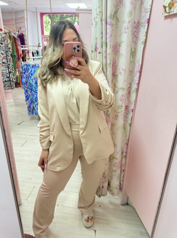 Americana forro intermedia Beige