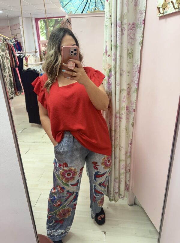 Pantalon ancho flores