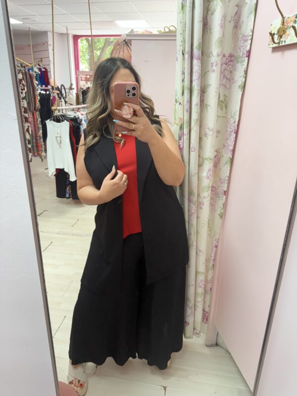 Pantalon palazzo negro campana