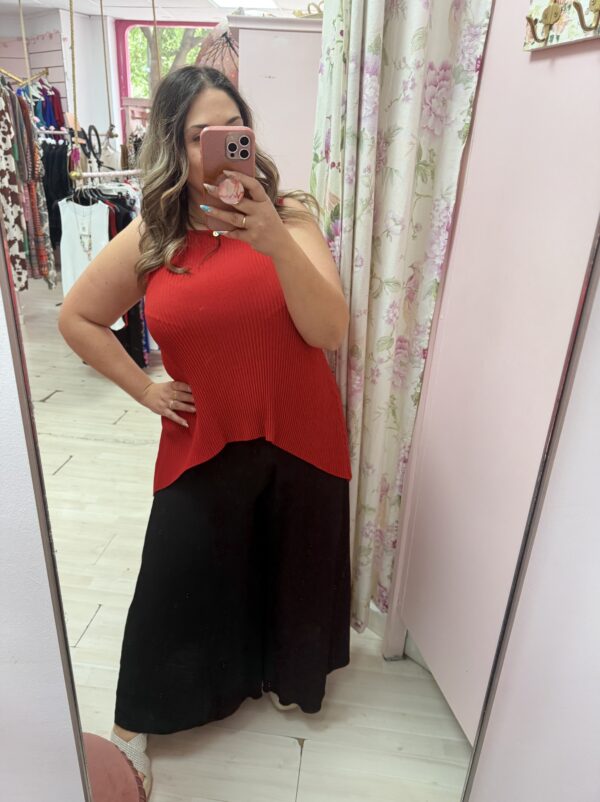 Pantalon palazzo negro campana - Imagen 3