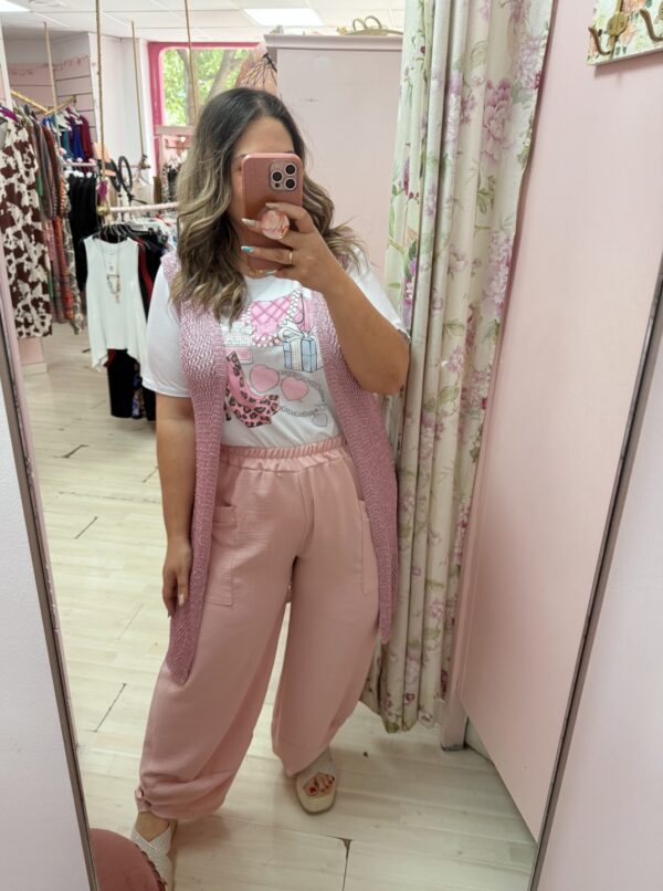 Chaleco hilo rosa