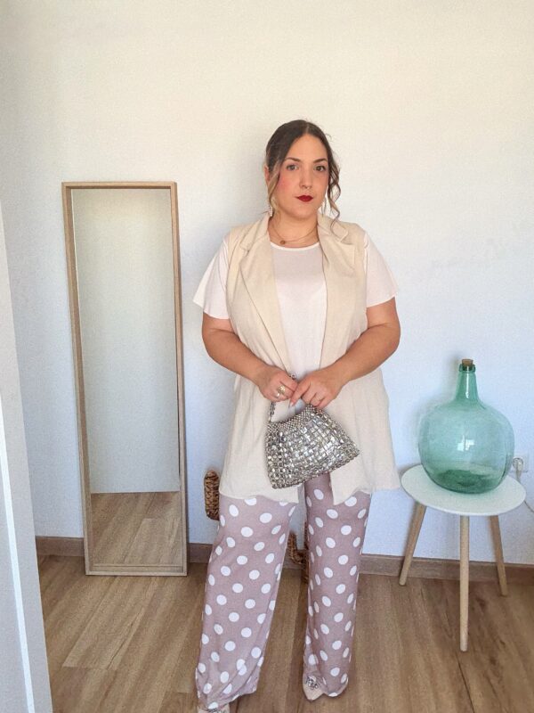 Pantalon lunares beige - Imagen 2