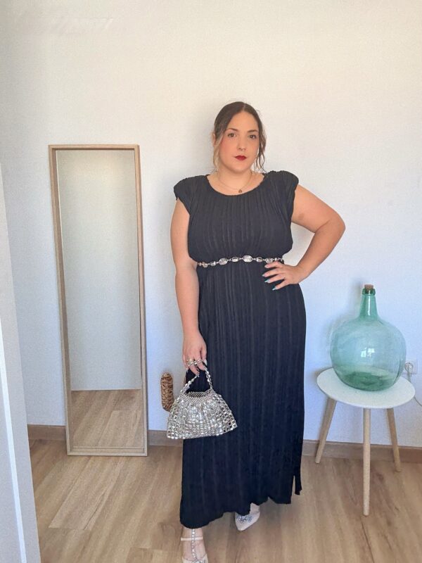 Vestido plisado negro - Imagen 5