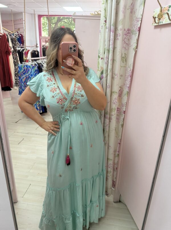 Vestido boho turquesa - Imagen 4