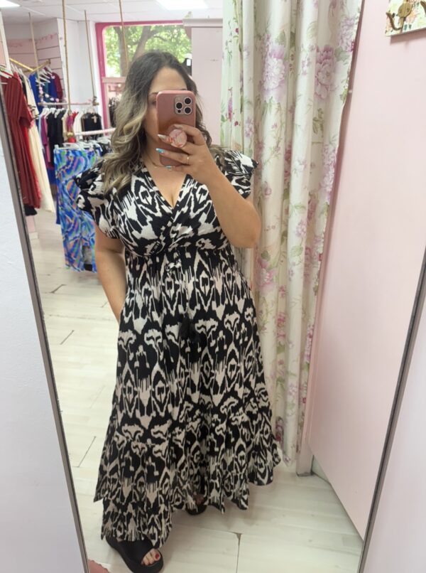Vestido indio blanco y negro - Imagen 2