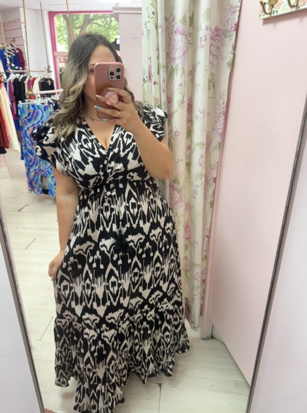Vestido indio blanco y negro - Imagen 4
