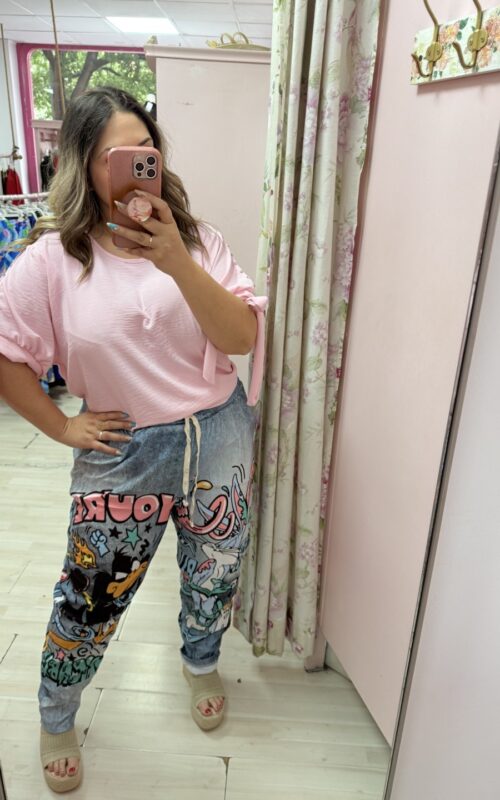 Blusa manga lazada rosa