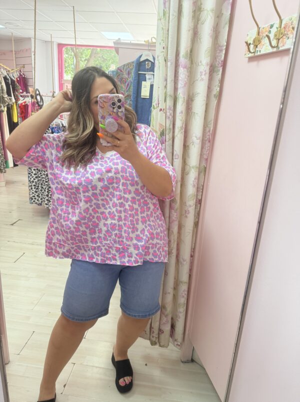 Camiseta algodon animal morado - Imagen 2